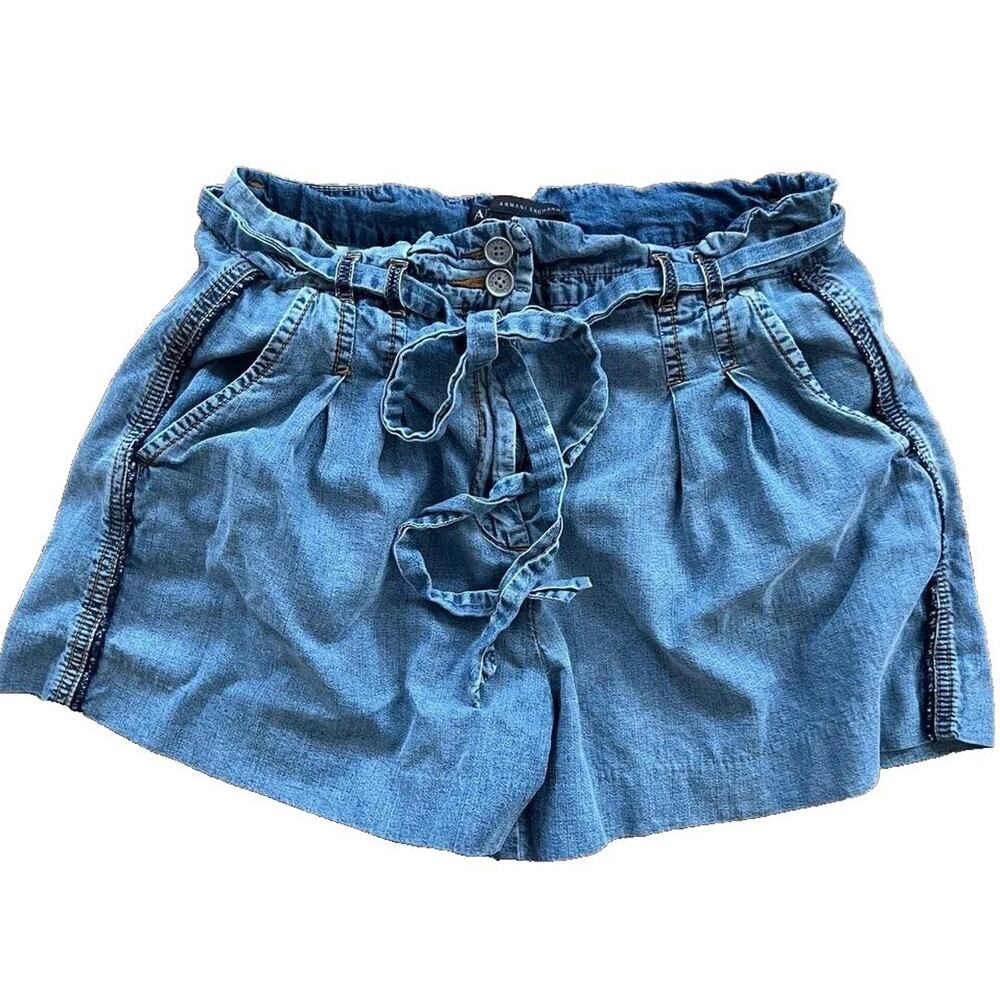 A|X Armani Exchange Tencel Jean Shorts with pocked Blue Size 2 A001949